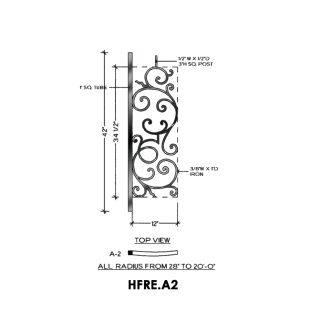 House of Forgings HFRE.A2 Regency Concave Panel for Level Balcony / Straight Rail