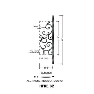 House of Forgings HFRE.B2 Regency Concave Panel for Up to 48 Degree Angles