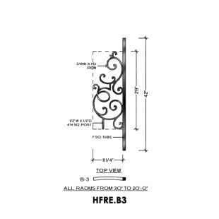 House of Forgings HFRE.B3 Regency Convex Panel for Up to 48 Degree Angles