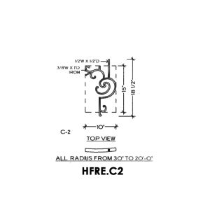 House of Forgings HFRE.C2 Regency Half Height Concave Panel for Up to 48 Degree Angles