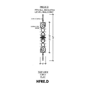 House of Forgings HFRE.D Regency Post Panel for All Angles and Level Balcony