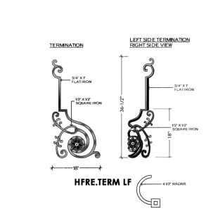 House of Forgings HFRE.TERM-LF Regency Terminating Panel for Left Termination