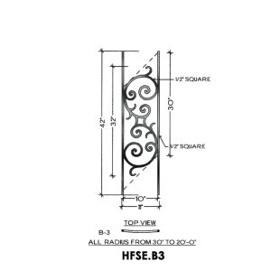 House of Forgings HFSE.B3 Seville Convex Panel for Up to 48 Degree Angle