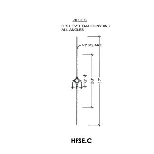 House of Forgings HFSE.C Seville Single Diamond Baluster