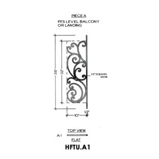House of Forgings HFTU.A1 Tuscany Flat Panel for Level Balcony / Straight Rail