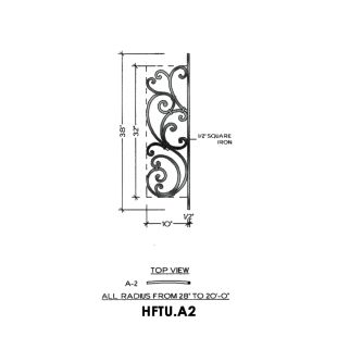 House of Forgings HFTU.A2 Tuscany Concave Panel for Level Balcony / Straight Rail