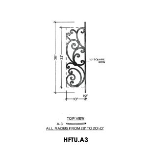House of Forgings HFTU.A3 Tuscany Convex Panel for Level Balcony / Straight Rail