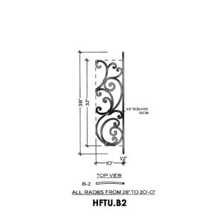 House of Forgings HFTU.B2 Tuscany Concave Panel for Level Balcony / Straight Rail