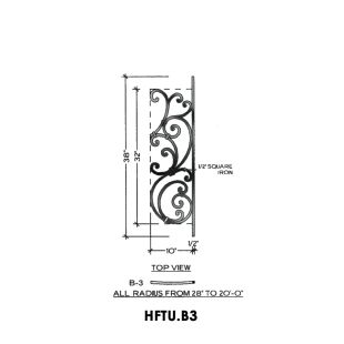 House of Forgings HFTU.B3 Tuscany Convex Panel for Level Balcony / Straight Rail