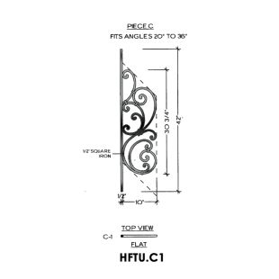 House of Forgings HFTU.C1 Tuscany Flat Panel for 20 - 36 Degree Angles