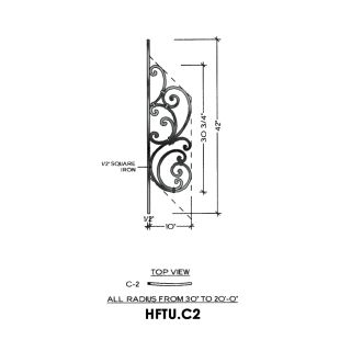 House of Forgings HFTU.C2 Tuscany Concave Panel for 20 - 36 Degree Angles
