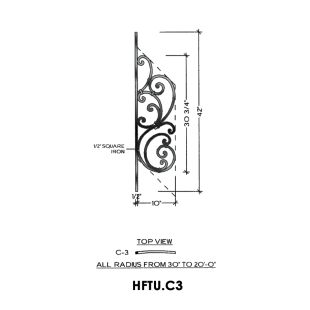House of Forgings HFTU.C3 Tuscany Convex Panel for 20 - 36 Degree Angles