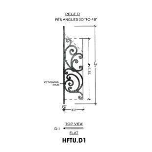 House of Forgings HFTU.D1 Tuscany Flat Panel for 20 - 48 Degree Angles