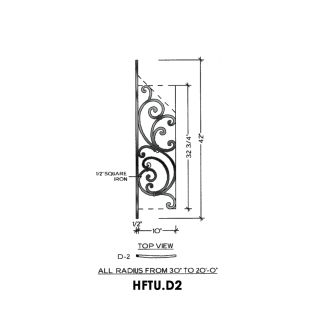 House of Forgings HFTU.D2 Tuscany Concave Panel for 20 - 48 Degree Angles