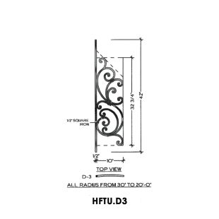 House of Forgings HFTU.D3 Tuscany Convex Panel for 20 - 48 Degree Angles