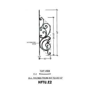 House of Forgings HFTU.E2 Tuscany Concave Panel for 37 - 48 Degree Angles