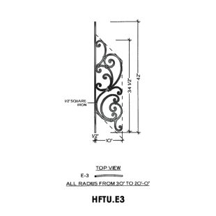House of Forgings HFTU.E3 Tuscany Convex Panel for 37 - 48 Degree Angles