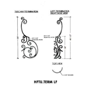 House of Forgings HFTU.TERM-LF Tuscany Terminating Panel for Left Termination