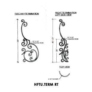 House of Forgings HFTU.TERM-RT Tuscany Terminating Panel for Right Termination
