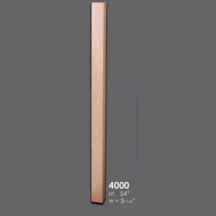 House of Forgings 4000 - 3-1/4" Starting / Landing Newel - 54"H - Red Oak