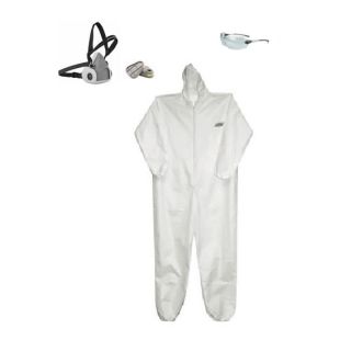 Personal Protective Equipment Kit - (Half-Mask Respirator, Eye Protection, and Coveralls)