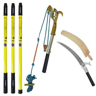 Jameson JEC-18LCKIT-34DP - JEC Line Clearance Kit - Base and Two Extension Poles with 16" Tri Cut Saw and Head, JA-34DP Pruner Package, Adapter, 7.5" Rope Insulator and Storage Bag