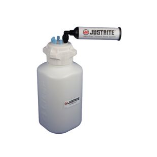 Justrite 12800 4L HDPE VaporTrap Carboy with Filter Kit, 83mm cap, 6 ports 1/8" OD tubing