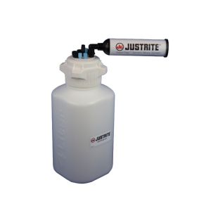 Justrite 12820 4L HDPE VaporTrap Carboy with Filter Kit, 83mm cap, 4 ports 1/8" OD tubing, 3 ports 1/4" OD tubing, 1 port 1/4" or 3/8" Hose Barb