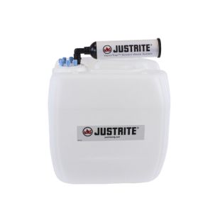 Justrite 12838 13.5L HDPE VaporTrap UN/DOT Carboy with Filter Kit, 70mm cap, 6 ports 1/8" OD tubing