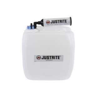 Justrite 12840 13.5L HDPE VaporTrap UN/DOT Carboy with Filter Kit, 70mm cap, 6 ports 1/8" OD tubing, 1 port 1/4" or 3/8" HB