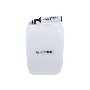 Justrite 12841 20L HDPE VaporTrap UN/DOT Carboy with Filter Kit, 70mm cap, 6 ports 1/8" OD tubing, 1 port 1/4" or 3/8" HB