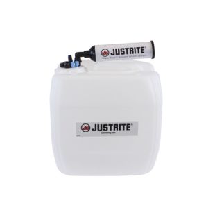 Justrite 12846 13.5L HDPE VaporTrap UN/DOT Carboy with Filter Kit, 70mm cap, 4 ports 1/8" OD tubing, 3 ports 1/4" OD tubing, 1 port 1/4" or 3/8" HB