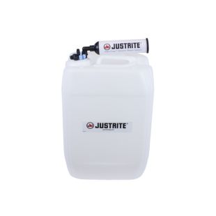 Justrite 12847 20L HDPE VaporTrap UN/DOT Carboy with Filter Kit, 70mm cap, 4 ports 1/8" OD tubing, 3 ports 1/4" OD tubing, 1 port 1/4" or 3/8" HB