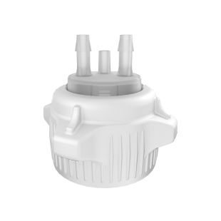 Justrite 12855 53mm Open Top Carboy Cap and Adapter with Two 1/4" Molded-In Hose Barbs and Vent