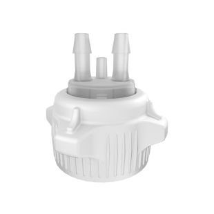Justrite 12856 53mm Open Top Carboy Cap and Adapter with Two 5/16" Molded-In Hose Barbs and Vent