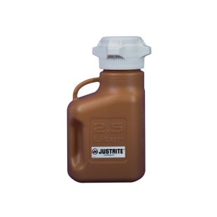 Justrite Amber High Density Polyethylene Carboys with 83 mm Caps