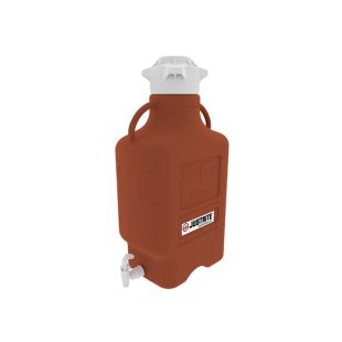 Justrite 12926 20L Amber High Density Polyethylene Carboy with Spigot and 120 mm Cap