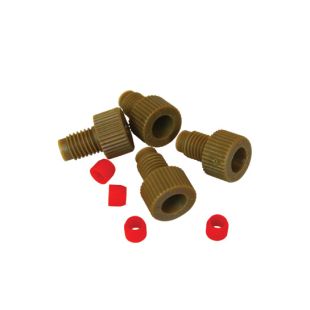 Justrite 28175 Replacement 1/8" OD Tube Fittings with PCTFE Ferrules for HPLC Stainless Steel Manifold - Set of 4