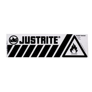 Justrite 29005 Haz-Alert Flammable Small Safety Band Label For Bottom Of Safety Cabinet