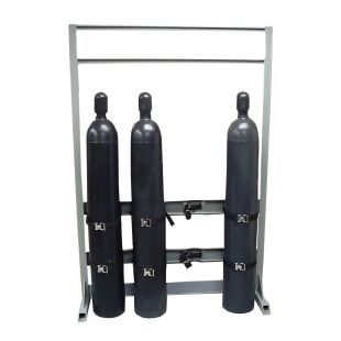 Justrite 35310 Gas Cylinder Process Stand - 4 Cylinder Capacity - In-Line - Steel