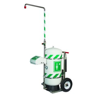 Justrite 30451 EZ-Move 30 Gallon Mobile Self-Contained Emergency Safety Shower with Eye/Face Wash