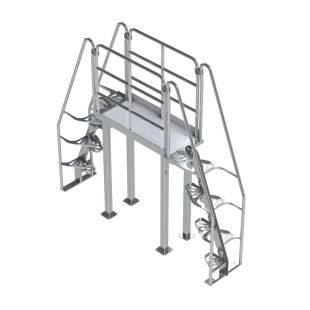 Lapeyre 68° Alternating-Tread Crossover Ladders - Aluminum