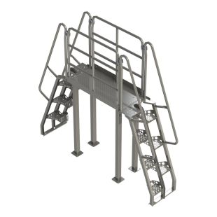 Lapeyre 68° Alternating-Tread Crossover Ladders - Stainless Steel