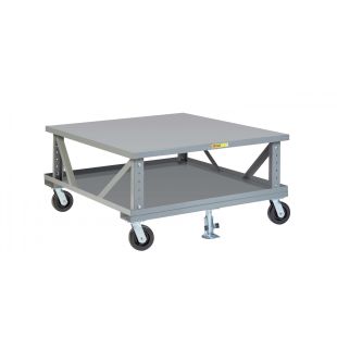 Little Giant Ergonomic Adjustable Height Mobile Pallet Stands with 6" Phenolic Casters