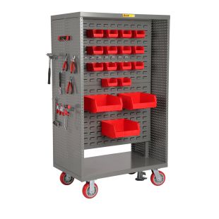 Little Giant BCPB-2438-6PYFL 5S Lean Cart with Pegboards and Louvered Panels