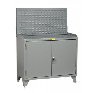 Little Giant MB3-LL-2D-2448-LP Steel 48"W Counter Height Bench Cabinet with Steel Top, Center Shelf and Solid Doors