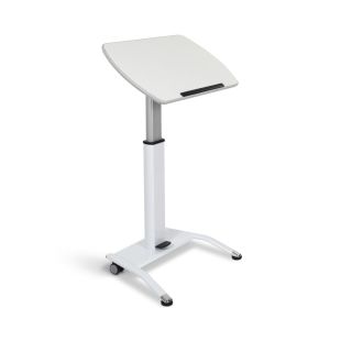Luxor LX-PNADJ-WH - Pneumatic Adjustable-Height Lectern with White Top