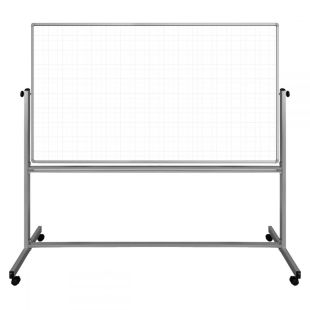Luxor MB7240LB - 72"W x 40"H Mobile Magnetic Double-Sided Ghost Grid Whiteboard