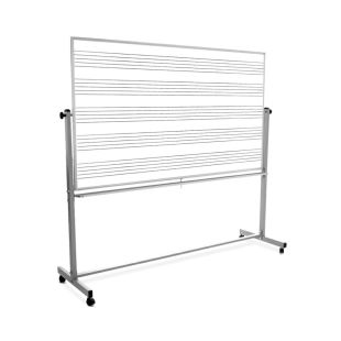 Luxor MB7248MM - 72"W x 48"H Mobile Double Sided Music Whiteboard