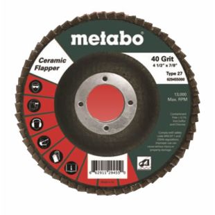 Metabo 629501000 - 6" x 7/8" Ceramic Flapper Type 27 Flap Disc - 80 Grit - 10 Count